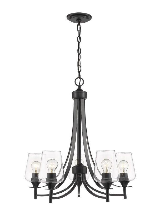 Clear Glass Shade with Metal Curved Arms Chandelier - LV LIGHTING