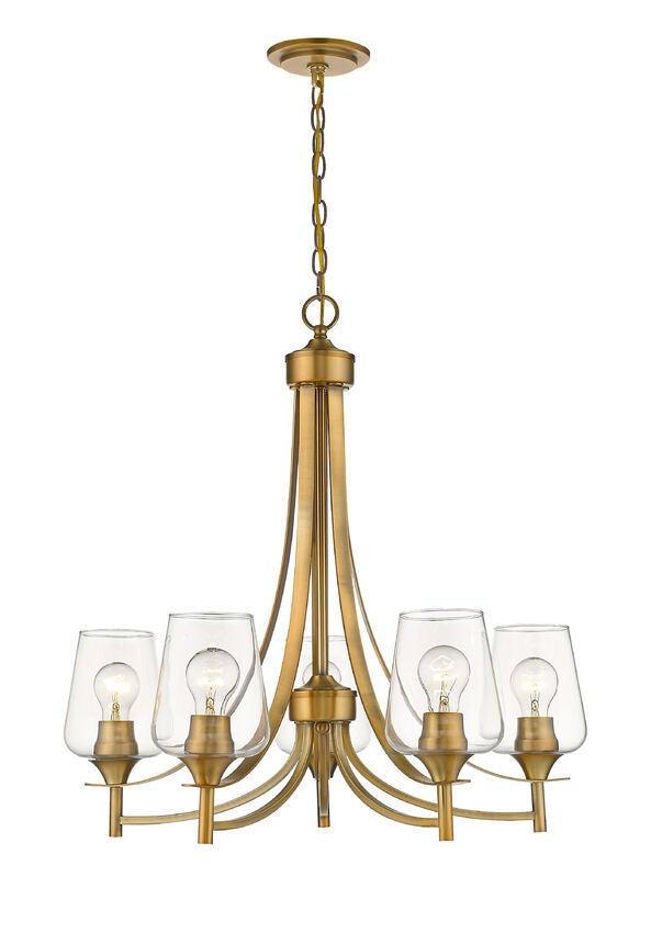 Clear Glass Shade with Metal Curved Arms Chandelier - LV LIGHTING