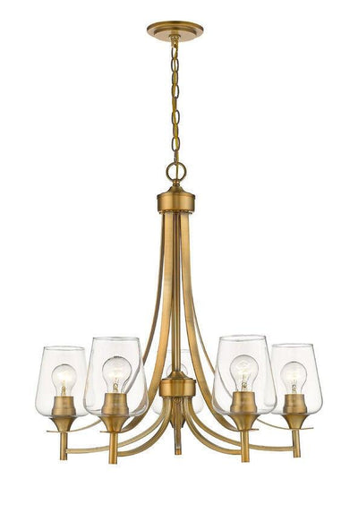 Clear Glass Shade with Metal Curved Arms Chandelier - LV LIGHTING