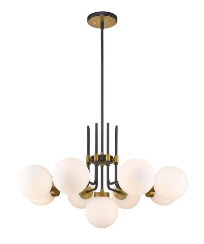 Glass Shade with 9 Light Chandelier - LV LIGHTING