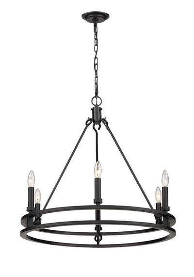 Matte Black Round Candle Chandelier - LV LIGHTING