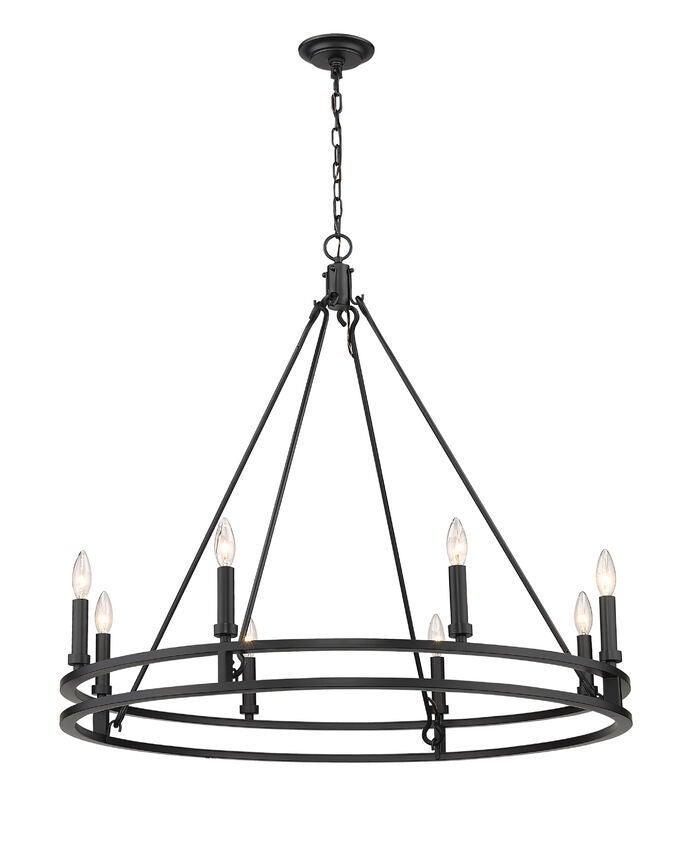 Matte Black Round Candle Chandelier - LV LIGHTING