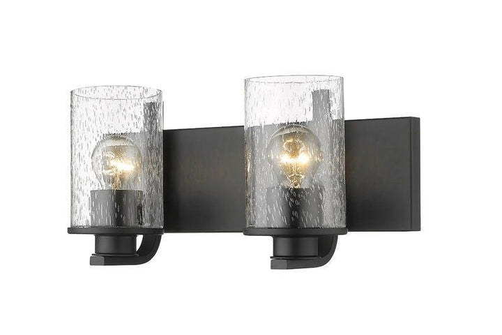 Steel with Seedy Glass Vanity Light - LV LIGHTING