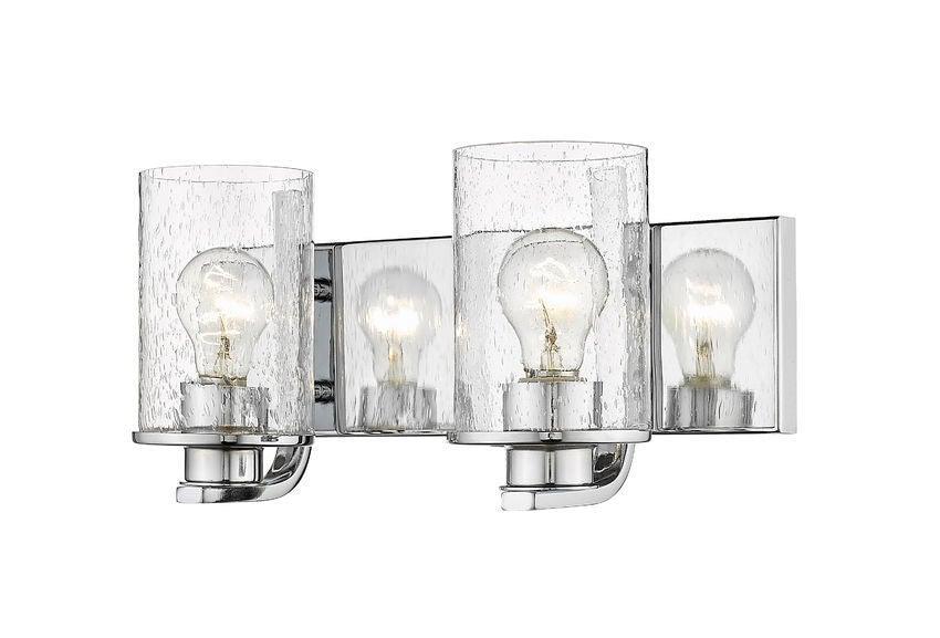Steel with Seedy Glass Vanity Light - LV LIGHTING