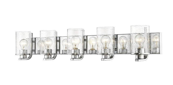 Steel with Seedy Glass Vanity Light - LV LIGHTING