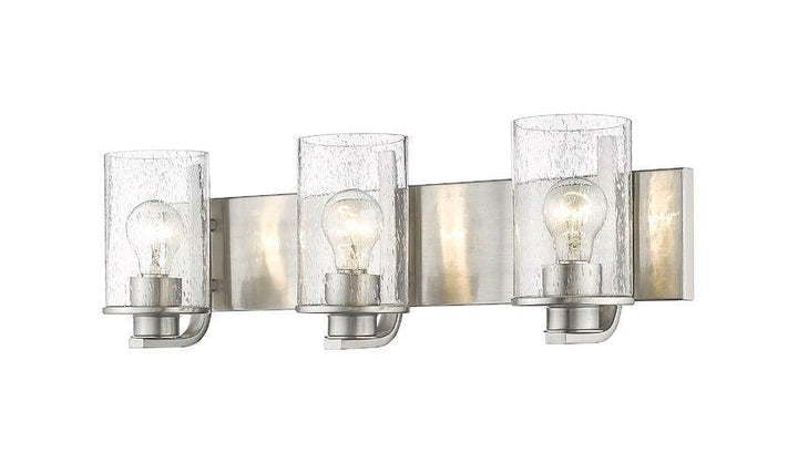 Steel with Seedy Glass Vanity Light - LV LIGHTING