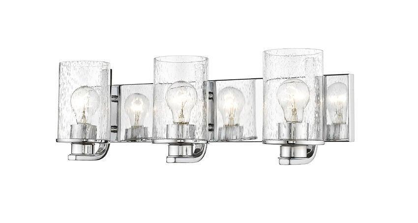 Steel with Seedy Glass Vanity Light - LV LIGHTING