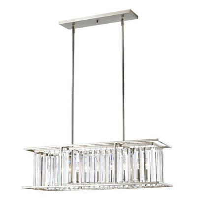 Metallic Rods and Square Tubes with Crystal Pendant - LV LIGHTING