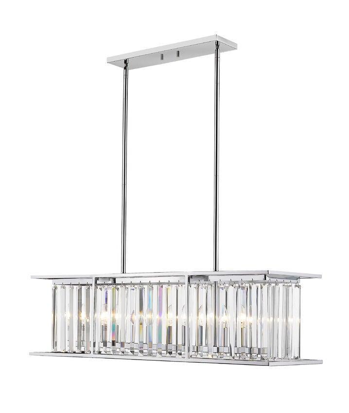 Metallic Rods and Square Tubes with Crystal Pendant - LV LIGHTING