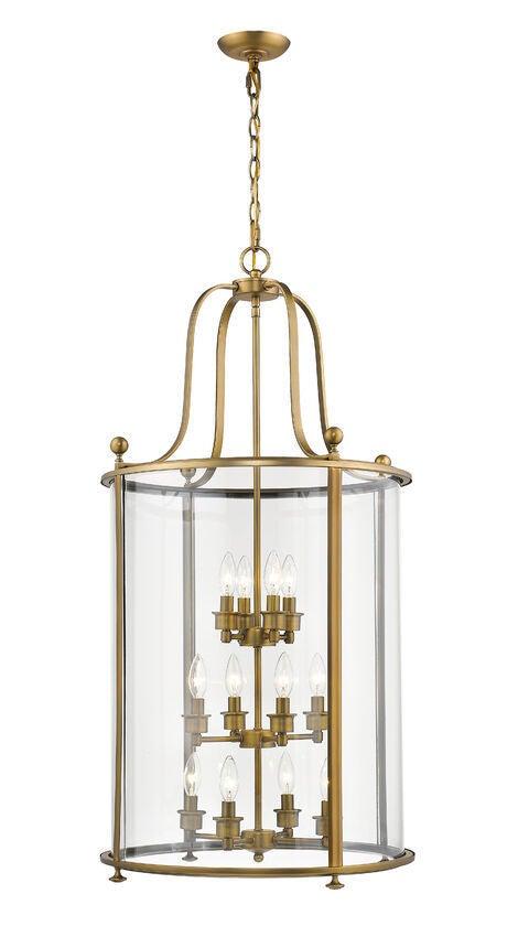 Heirloom Brass with Clear Glass Shade 3 Tier Chandelier - LV LIGHTING