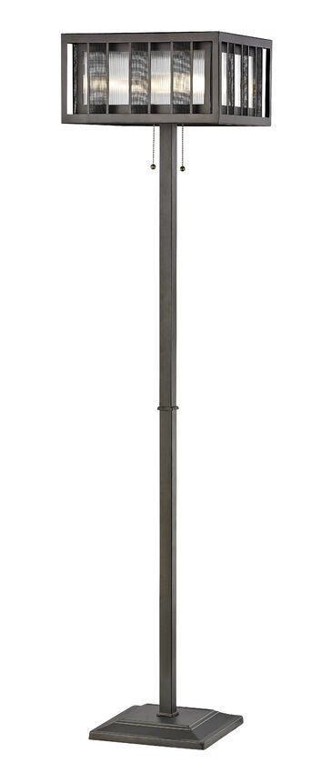 Bronze with Clear Reeded Shade Floor Lamp - LV LIGHTING