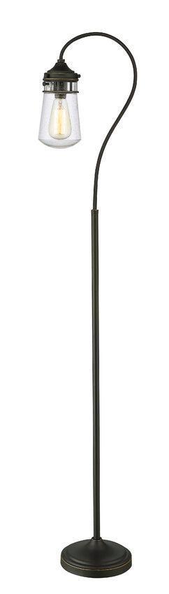 Upside Down Hook with Clear Seedy Glass Shade Floor Lamp - LV LIGHTING