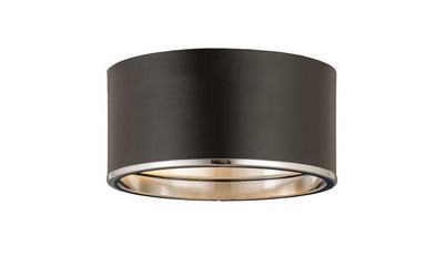 Steel with Frosted Shade and Trim Flush Mount - LV LIGHTING