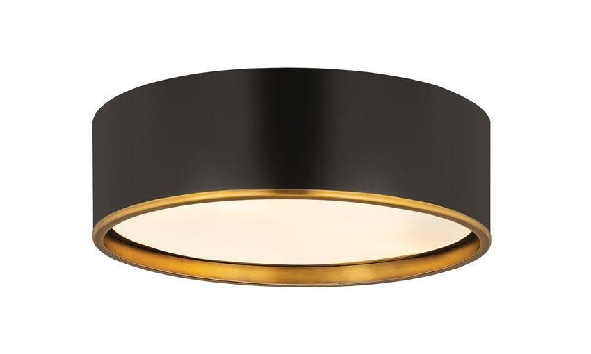 Steel with Frosted Shade and Trim Flush Mount - LV LIGHTING