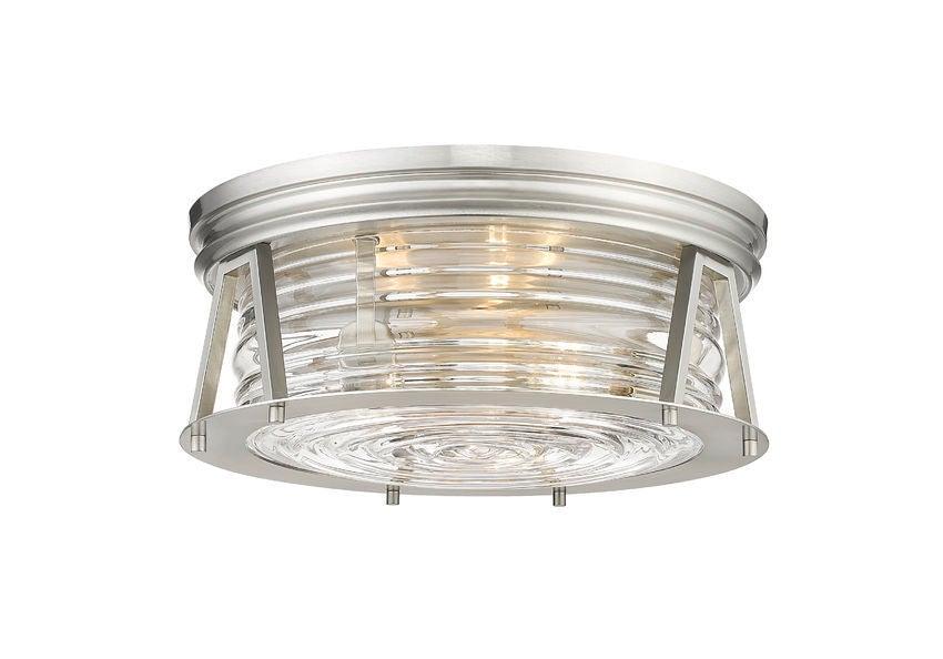 Steel with Clear Glass Shade Flush Mount - LV LIGHTING