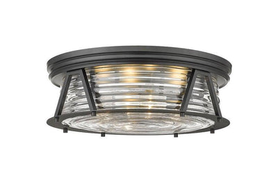 Steel with Clear Glass Shade Flush Mount - LV LIGHTING