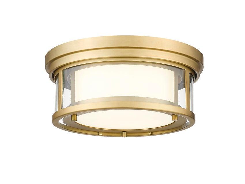 Steel with Frosted and Clear Glass Shade Flush Mount - LV LIGHTING