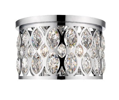 Steel with Ellipse Shaped and Crystal Flush Mount - LV LIGHTING