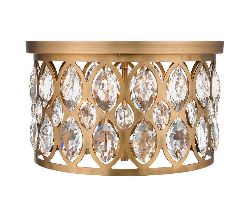 Steel with Ellipse Shaped and Crystal Flush Mount - LV LIGHTING