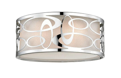Chrome with Frosted Shade Flush Mount - LV LIGHTING