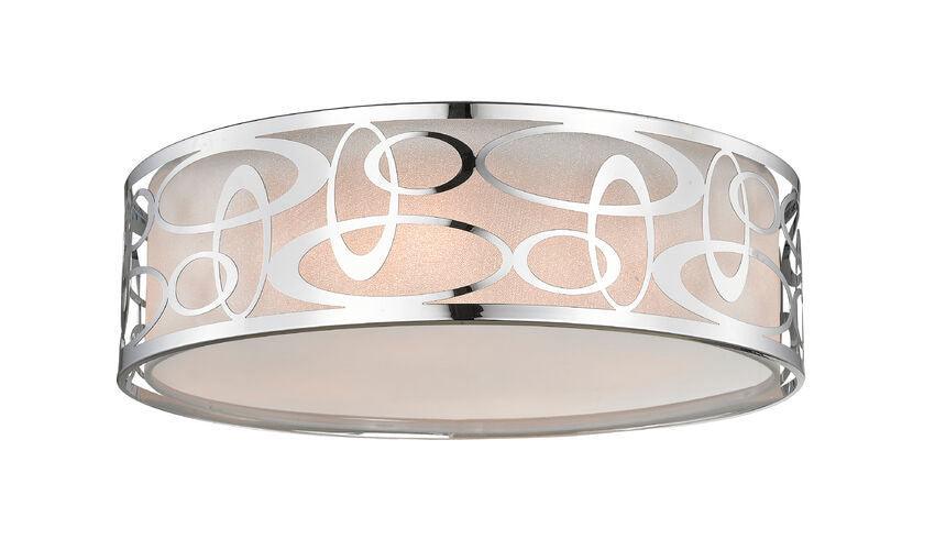 Chrome with Frosted Shade Flush Mount - LV LIGHTING