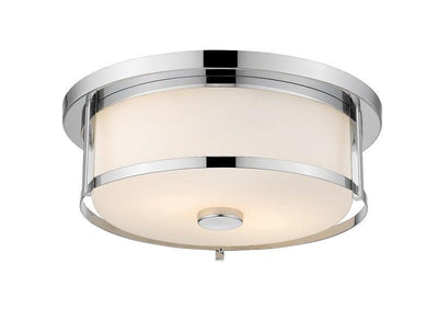 Chrome with Matte Opal Glass Shade Flush Mount - LV LIGHTING