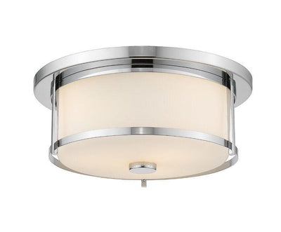 Chrome with Matte Opal Glass Shade Flush Mount - LV LIGHTING