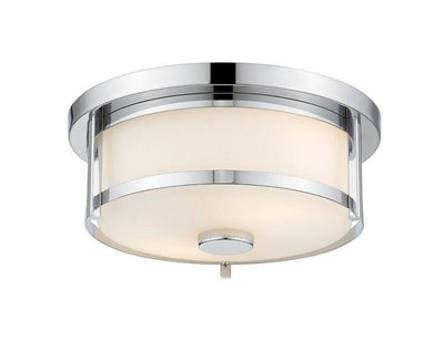 Chrome with Matte Opal Glass Shade Flush Mount - LV LIGHTING