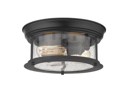 Steel Frame with Clear Seedy Glass Shade Flush Mount - LV LIGHTING