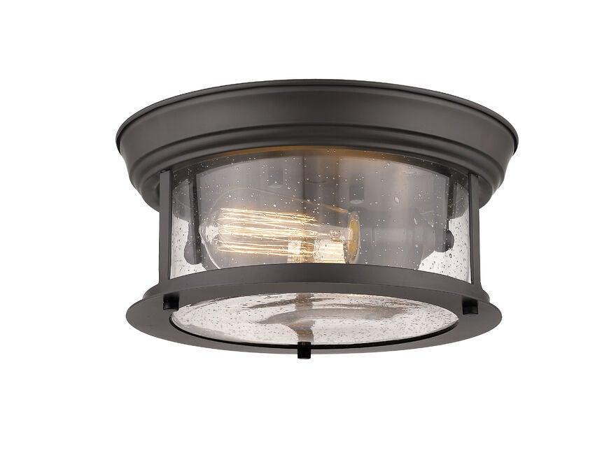 Steel Frame with Clear Seedy Glass Shade Flush Mount - LV LIGHTING