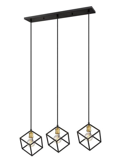 Steel with 2 Tone Color Caged Pendant - LV LIGHTING
