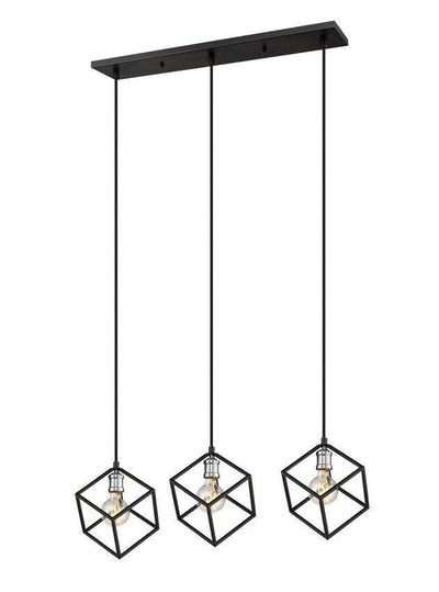 Steel with 2 Tone Color Caged Pendant - LV LIGHTING