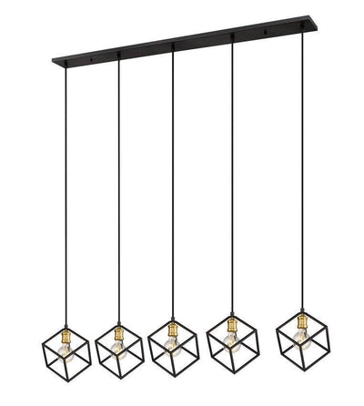 Steel with 2 Tone Color Caged Pendant - LV LIGHTING