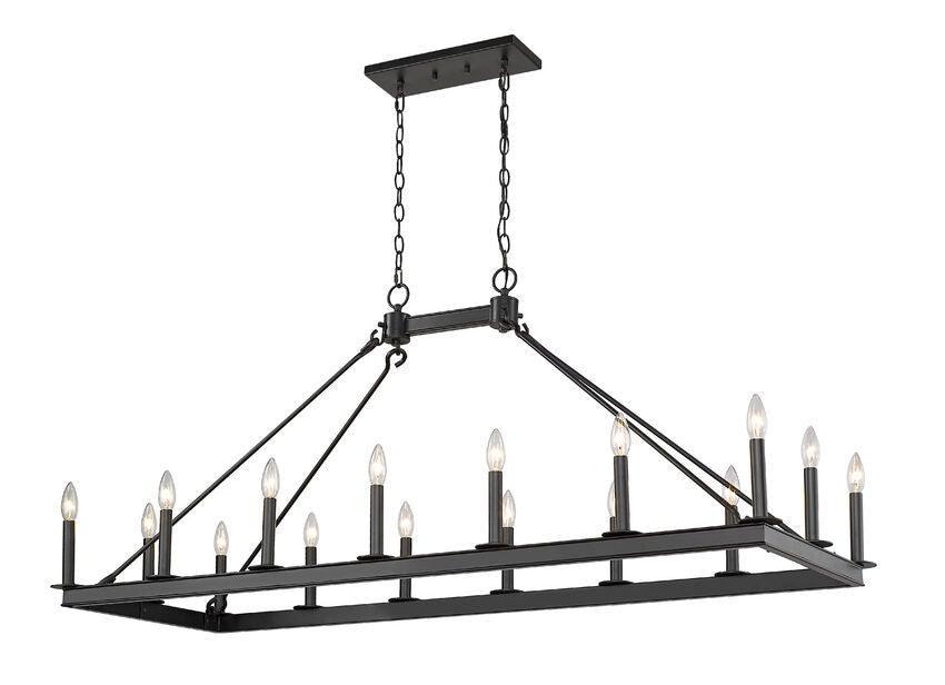 Steel Rectangle Frame Candle Light Chandelier - LV LIGHTING