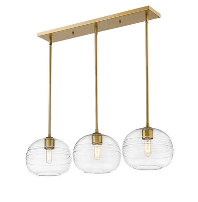 Steel with Rounded Clear Glass Shade Pendant - LV LIGHTING