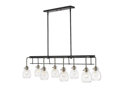 Matte Black with Clear Glass Shade 2 Tone Pendant - LV LIGHTING