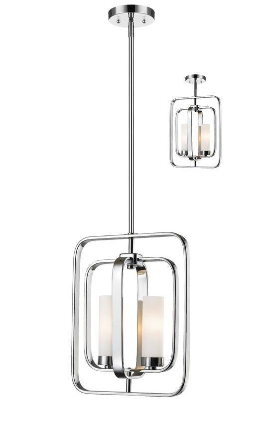 Steel with Matte Opal Glass Shade Pendant - LV LIGHTING