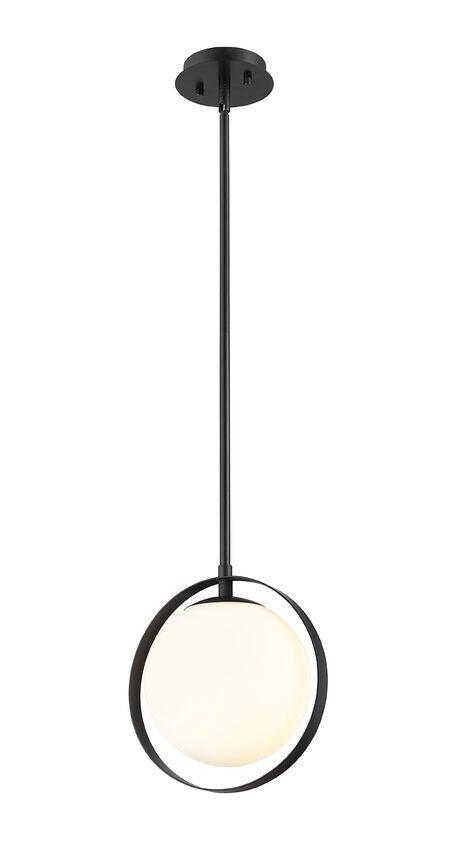 Matte Black with Matte Opal Globe Shade Pendant - LV LIGHTING