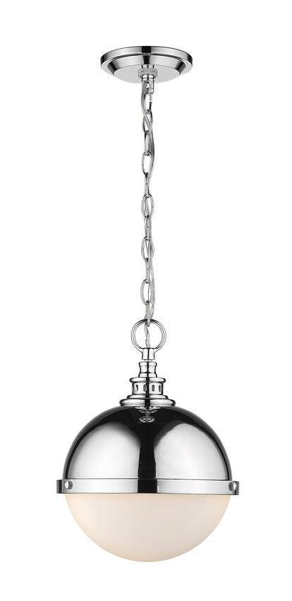 Steel with Opal Etched Globe Glass Shade Pendant - LV LIGHTING