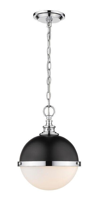 Steel with Opal Etched Globe Glass Shade Pendant - LV LIGHTING