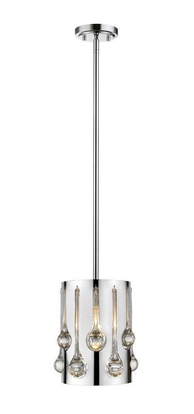 Chrome with Teardrop Crystal Mini Pendant - LV LIGHTING