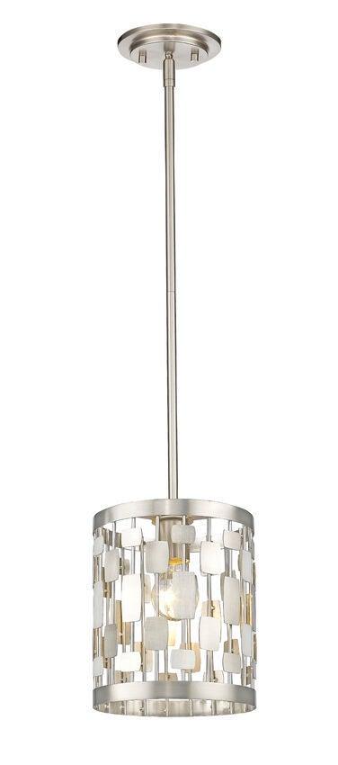 Brushed Nickel with Metal Pieces Mini Pendant - LV LIGHTING