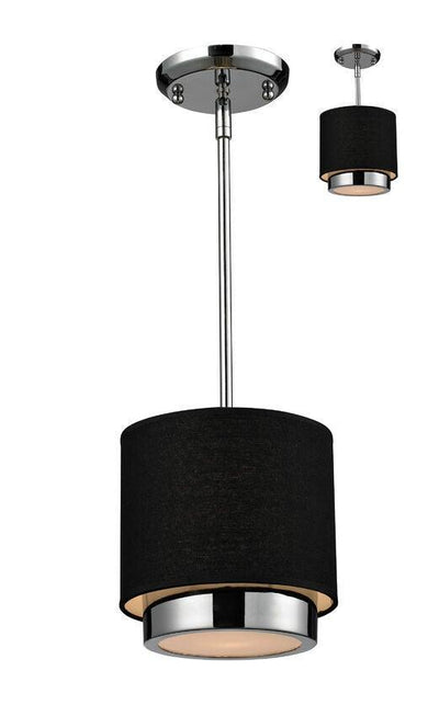 Steel with Cylindrical Drum Fabric Shade Pendant - LV LIGHTING