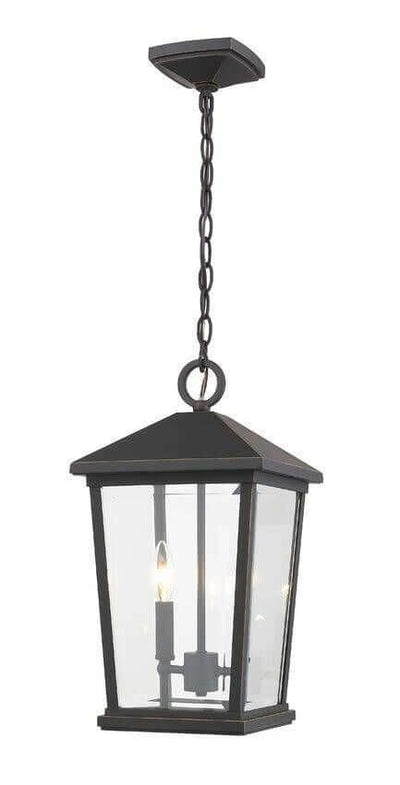 Aluminium with Clean Line Clear Glass Shade Outdoor Pendant - LV LIGHTING