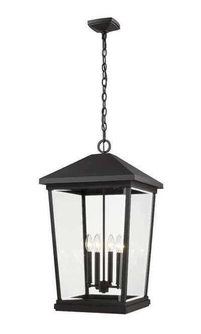 Aluminium with Clean Line Clear Glass Shade Outdoor Pendant - LV LIGHTING