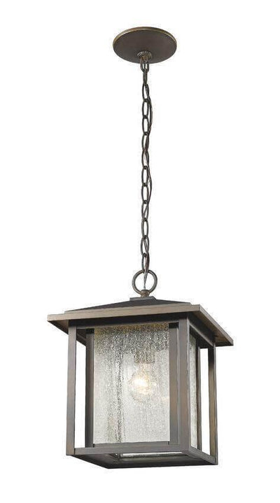 Aluminum Sturdy Dual Frames with Clear Seedy Glass Shade Outdoor Pendant - LV LIGHTING