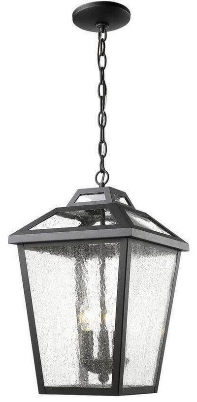 Aluminum with Clear Seedy Glass Outdoor Pendant - LV LIGHTING