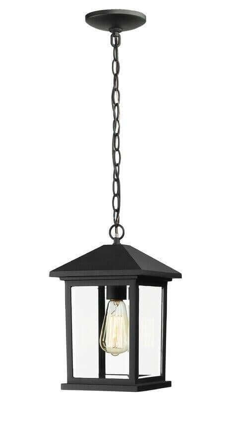 Aluminum with Glass Shade Outdoor Pendant - LV LIGHTING