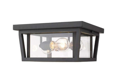 Aluminum Linear Style with Clear Glass Shade Flush Mount - LV LIGHTING
