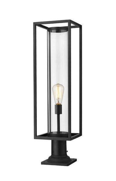 Aluminum with Clear Glass Tube Pier Mount - LV LIGHTING